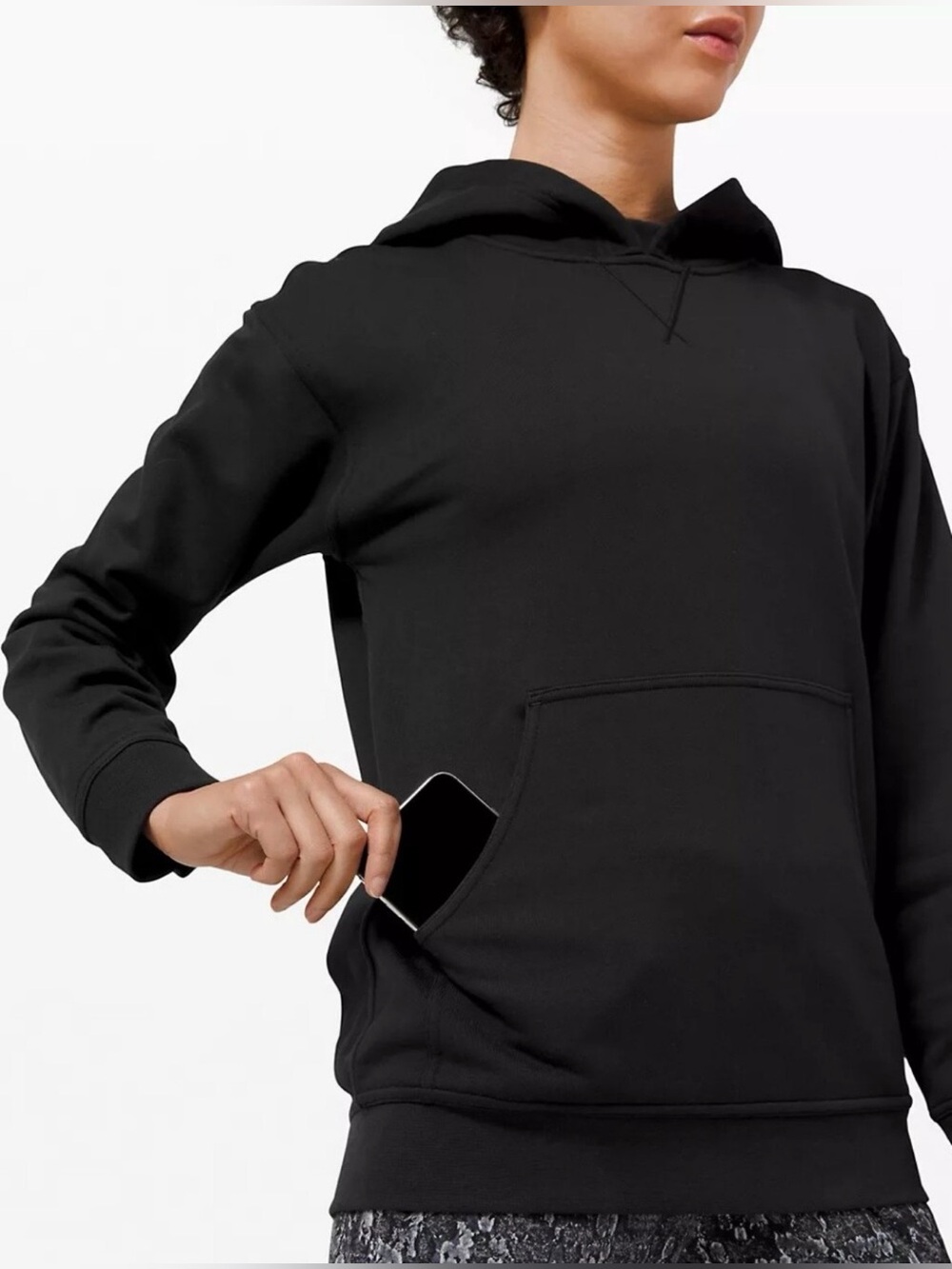 Lululemon All Yours Hoodie Terry Black Size 6 LW3DAMS Sweatshirt like new